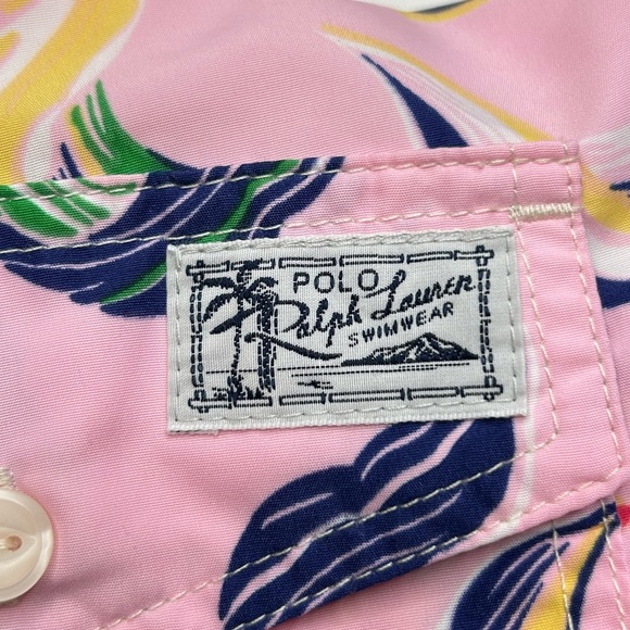 Polo Ralph Lauren Swim Trunks XXL Pink Floral Lined Resortwear Beach Shorts - Picture 8 of 13